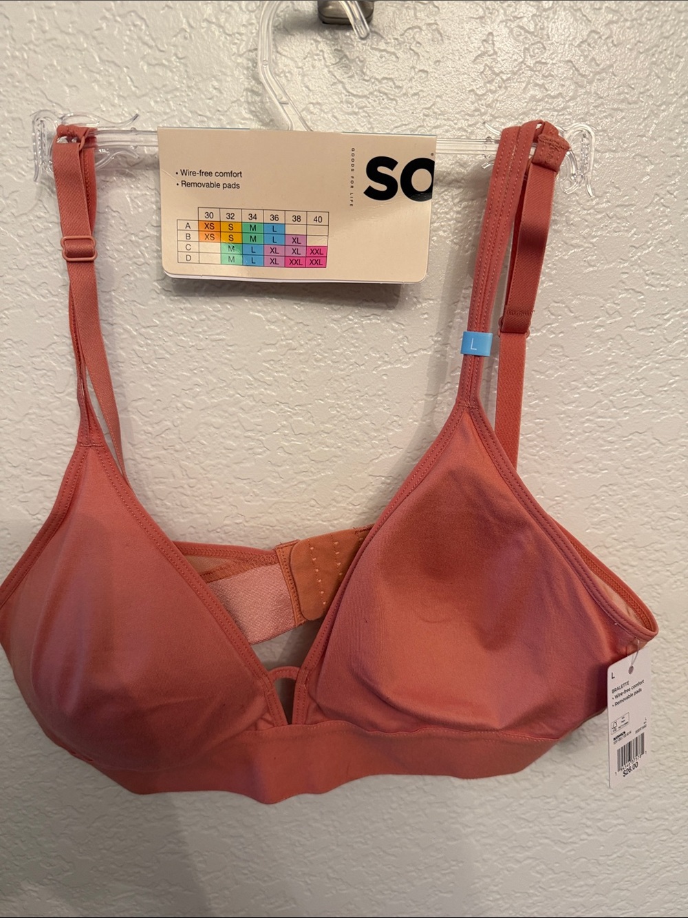 SO Rose Clay Wireless Comfort Bra - Removable Pads
